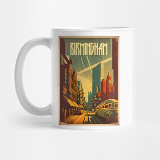 Birmingham England Vintage Travel Art Poster Mug